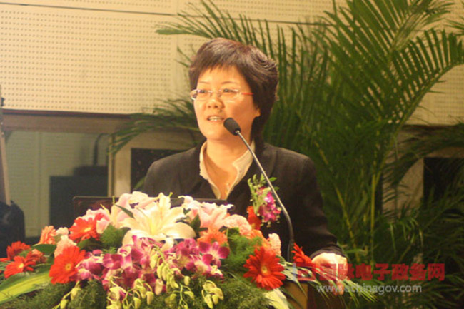 永乐高ylg888888互联总经理、首席规划师郑爱军女士作了《政府在线服务能力构建及案例赏析》主题发言