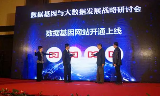 工业和信息化部原副部长、中国信息化百人会学术委员会主席杨学山，舟山市经信委副主任康专，永乐高ylg888888海洋信息发展有限公司董事长杨冰之和总经理郑爱军携手启动“数据基因网站”。
